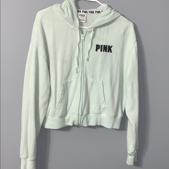 Cropped Pink zip-up hoodie - Picture 1 of 2